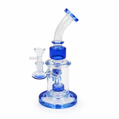 Azure Artisan 8" Bent Neck Waterpipe - Discreet Smoker