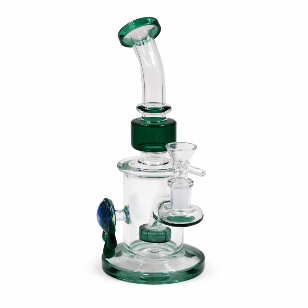 Azure Artisan 8" Bent Neck Waterpipe - Discreet Smoker
