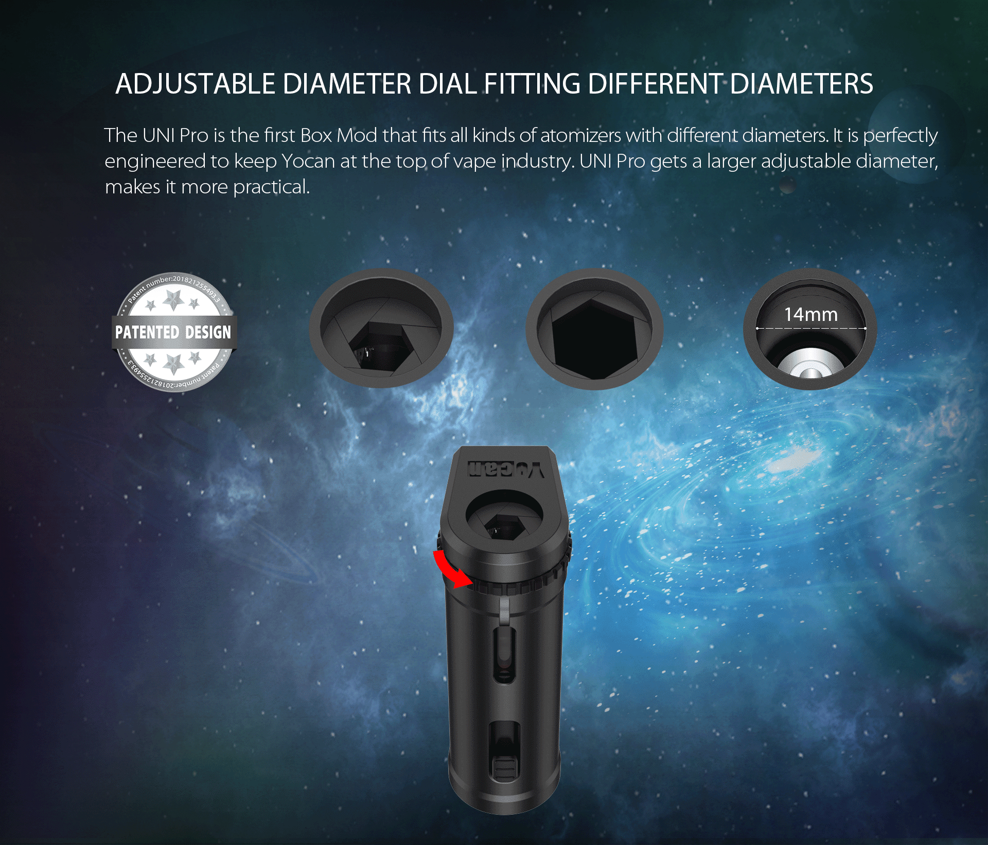 Yocan UNI Pro Universal Cartridge Box Mod - Discreet Smoker