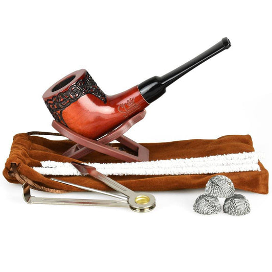 Pulsar Shire Pipes The English | Engraved Billiard Smoking Pipe - Discreet Smoker