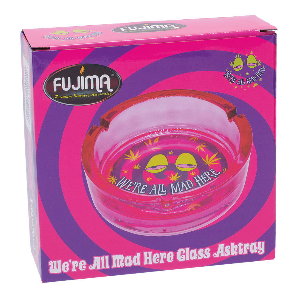 Fujima We're All Mad Here Glass Ashtray - 6.25" - Discreet Smoker