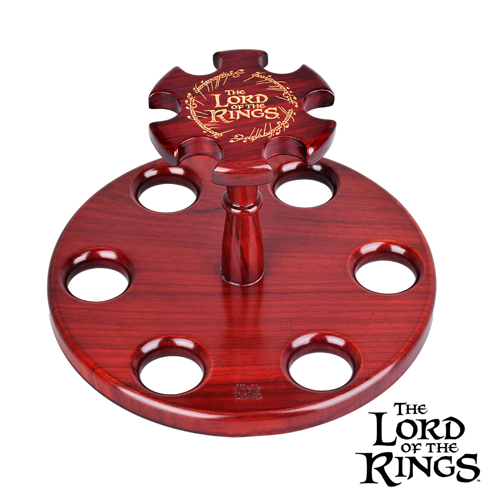 Pulsar Shire Pipes x LoTR COUNCIL OF ELROND Multi-Pipe Wood Display Stand - 8"x5" - Discreet Smoker