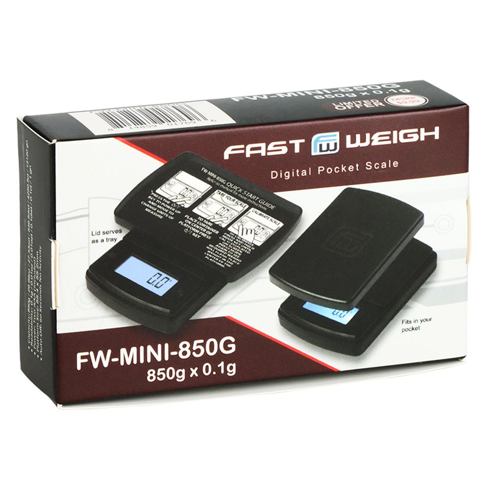 Fast Weigh Mini Digital Pocket Scale - 850g x 0.1g / Black - Discreet Smoker