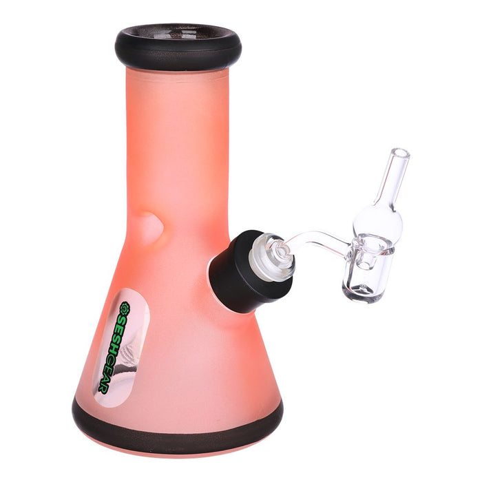 SeshGear Glass Beaker Water Pipe Smokers' Kit | 8" | 14mm F, Orange