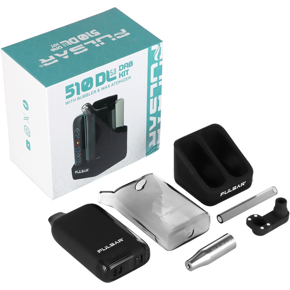 Pulsar DL 5.0 Bubbler Dab Kit with Wax Atomizer - 1000mAh / Black - Discreet Smoker