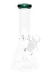 Colored Rim Glass Beaker Bong “Pastel Pour” – 8″