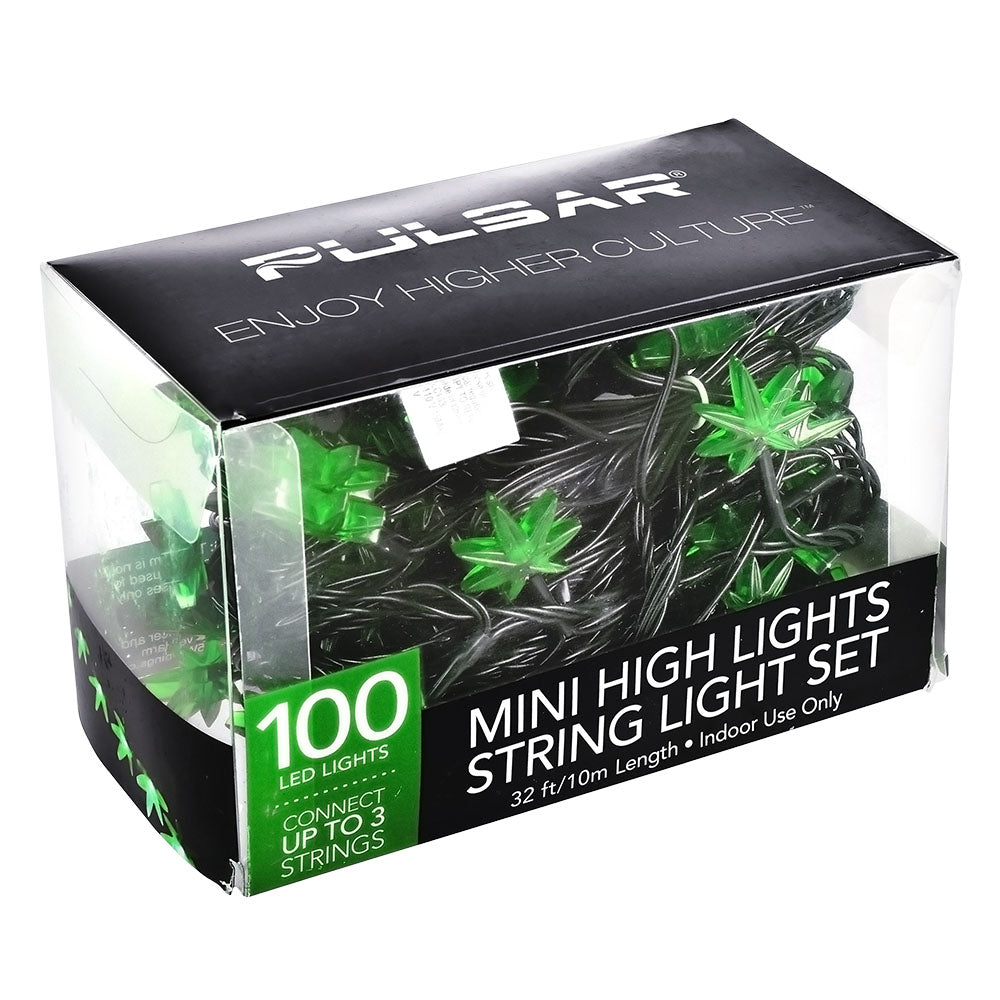 Pulsar Mini High Lights Hemp Leaf LED String Light Set - Discreet Smoker