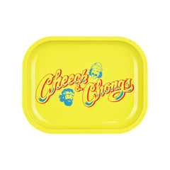 Cheech & Chong x Pulsar Mini Metal Rolling Tray - Yellow Logo / 7"x5.5" - Discreet Smoker