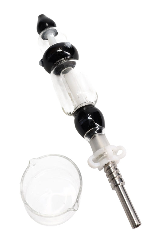 Colored Glass Dab Straw Kit “Color Pop” – 14.5 mm – Stainless Tip – 9½″