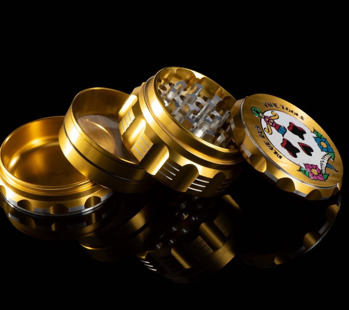Bluebus GA 2.5 Inch Grinder Gold (Old School Edition) - Discreet Smoker