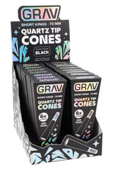 GRAV Short Kings Quartz Tip Cones – 70 mm – 6/Pack – 16-Count Display - Discreet Smoker