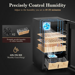 65L Electric Cigar Humidor Cabinet, up to 500 Cigars
