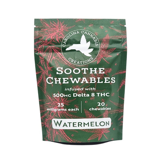 Soothe Chewables | Delta 8 | Watermelon 20ct bag - Discreet Smoker