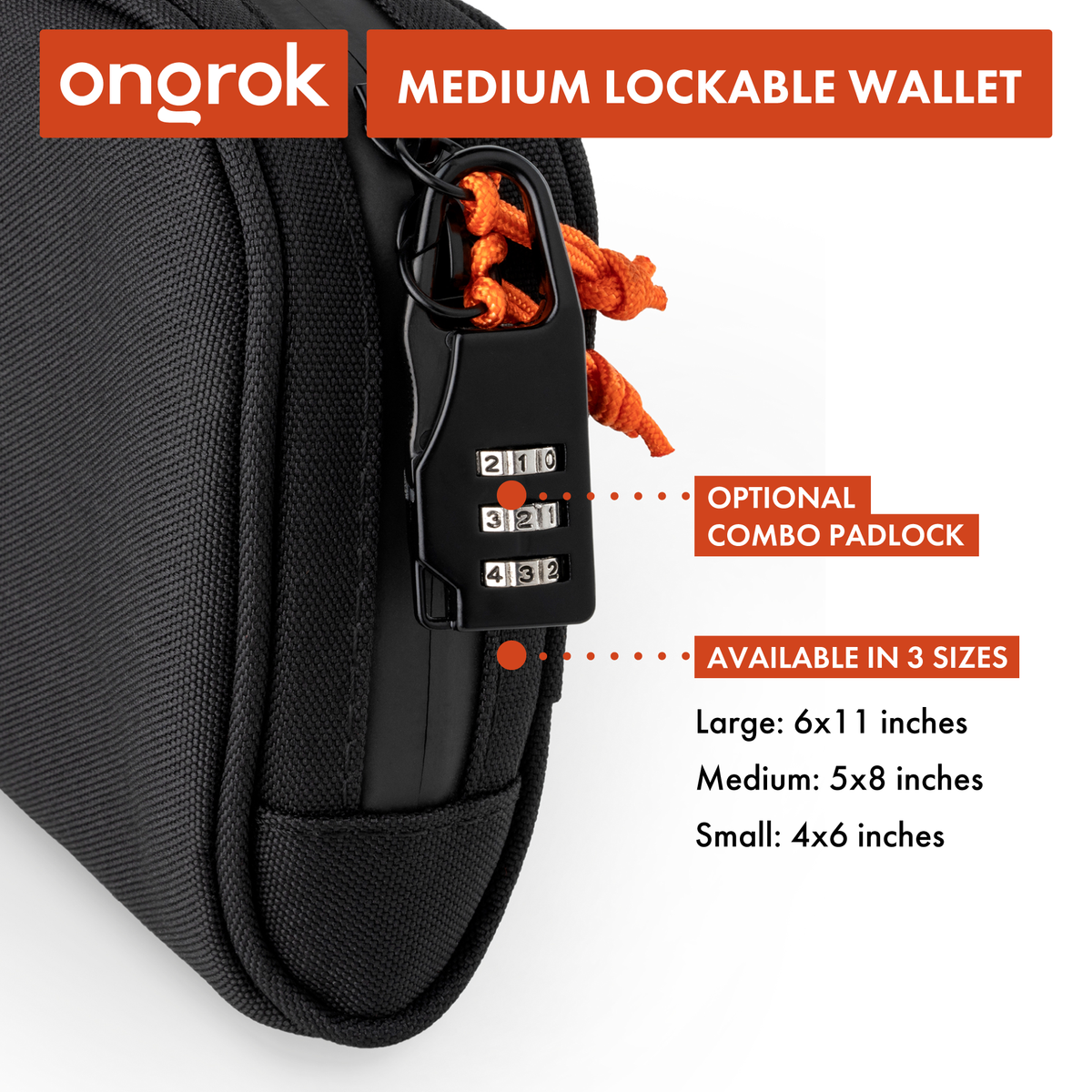 Ongrok Carbon-lined Wallets with Combination Lock V 2.0 | 3" Sizes (Small, Medium, Large) - Discreet Smoker