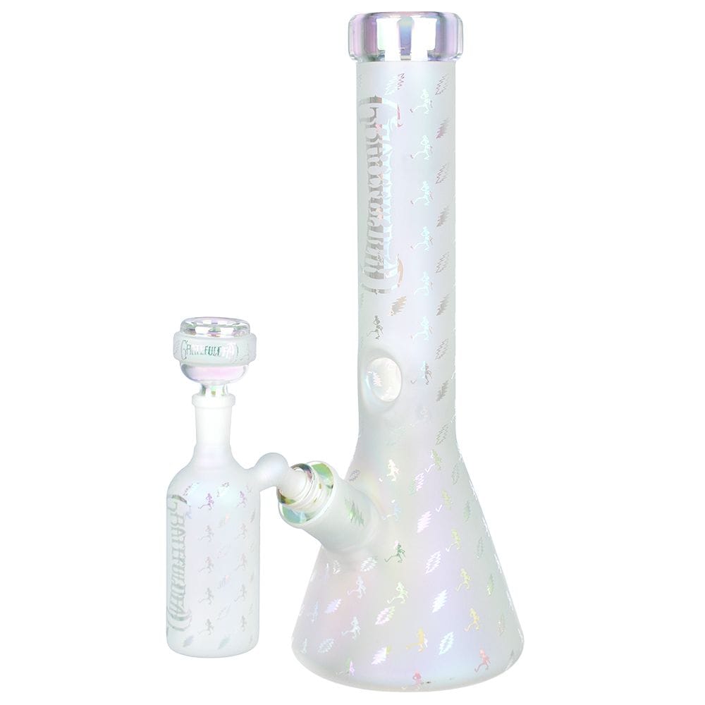 Grateful Dead x Pulsar Bolts And Skellies Glass Beaker Water Pipe Set | 13.75" | 14mm F - Discreet Smoker