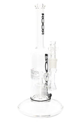 ROOR Tech Stemless Straight Tube Bong – Barrel Perc – 12″ – Clear - Discreet Smoker