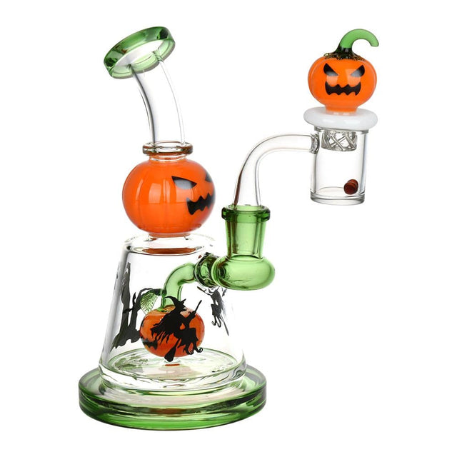 Halloween Ball Glass Dab Rig Set - 6.75" / 14mm F - Discreet Smoker