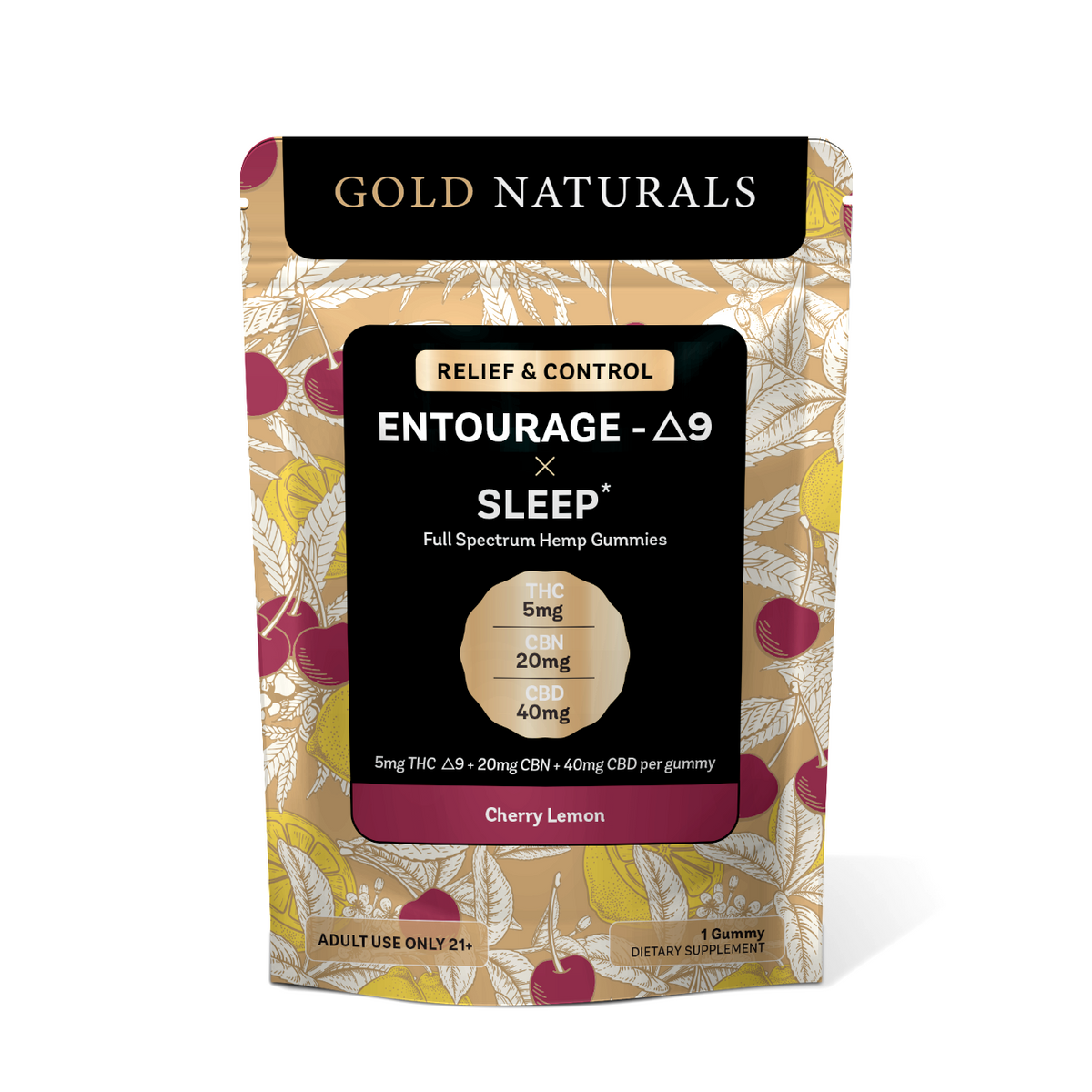 Gold Naturals 5 mg Entourage Δ9 x Sleep Gummy - Discreet Smoker