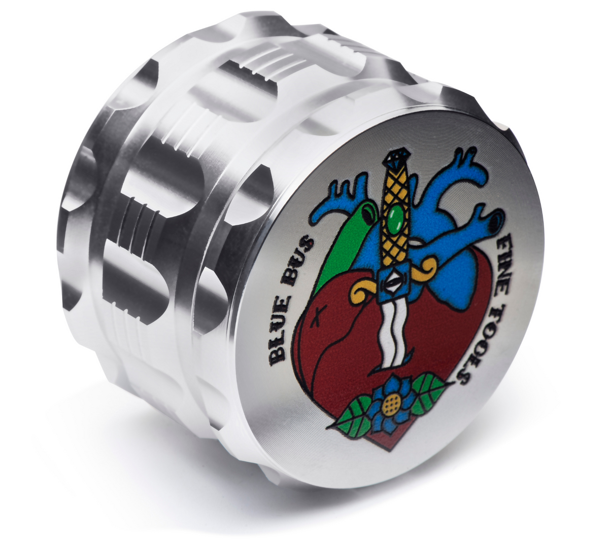 Bluebus GA 2.5 Inch Grinder Silver (Old School Edition) - Discreet Smoker