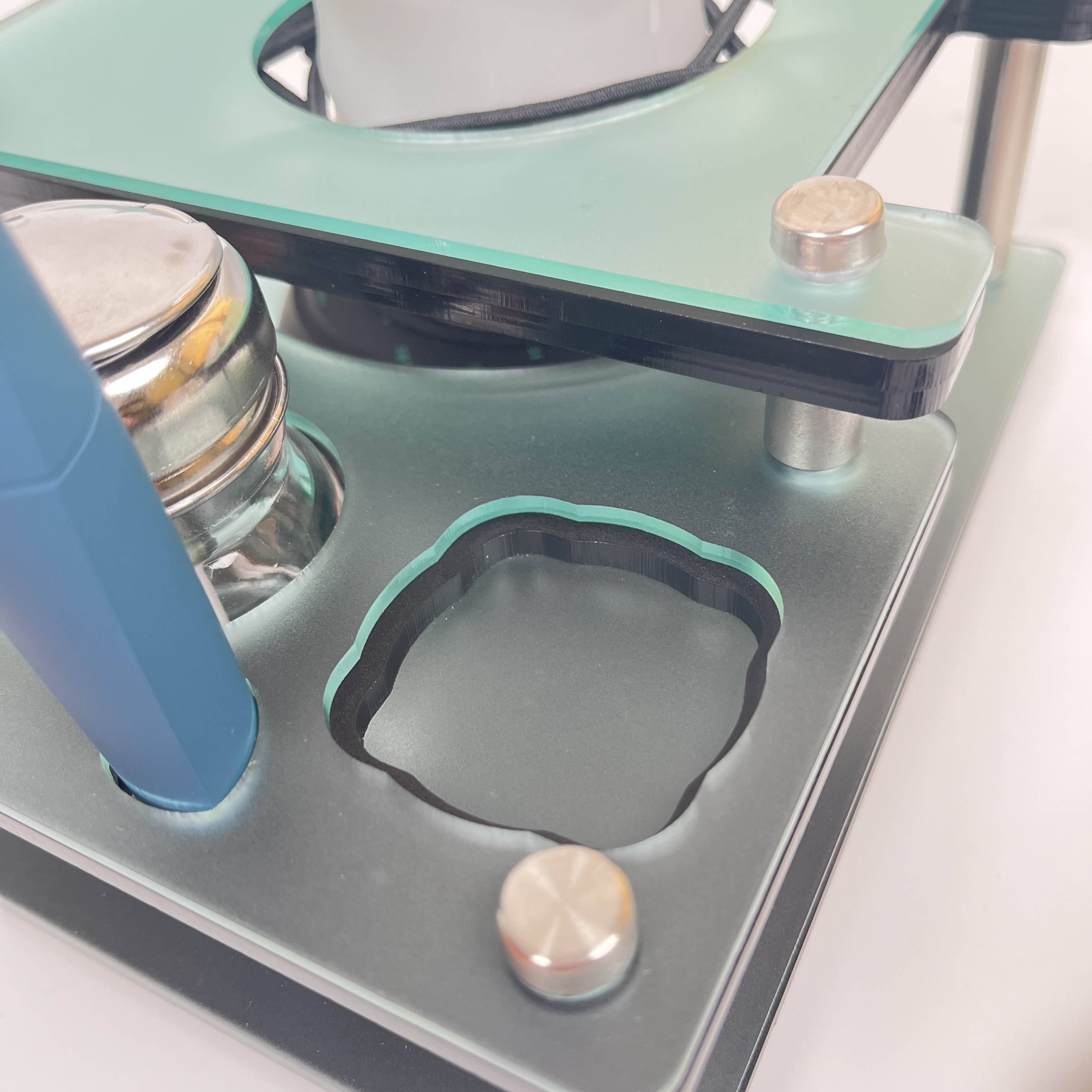 Focus V Carta 2 Rig Station Dab Session Organizer and Cleaning Tray That Holds the Charging Dock With ISO Pump and Swab Beaker