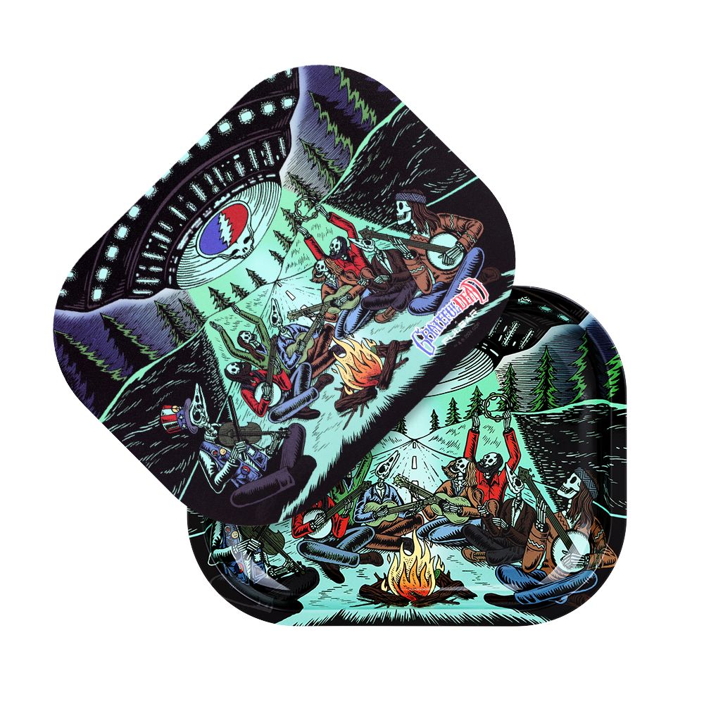 Grateful Dead x Pulsar Mini Rolling Tray & Lid Kit - UFO Jam / 7"x5.5" - Discreet Smoker