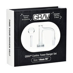 GRAV Control Tower Quartz Banger Set | 3pc | 14mm M - Discreet Smoker