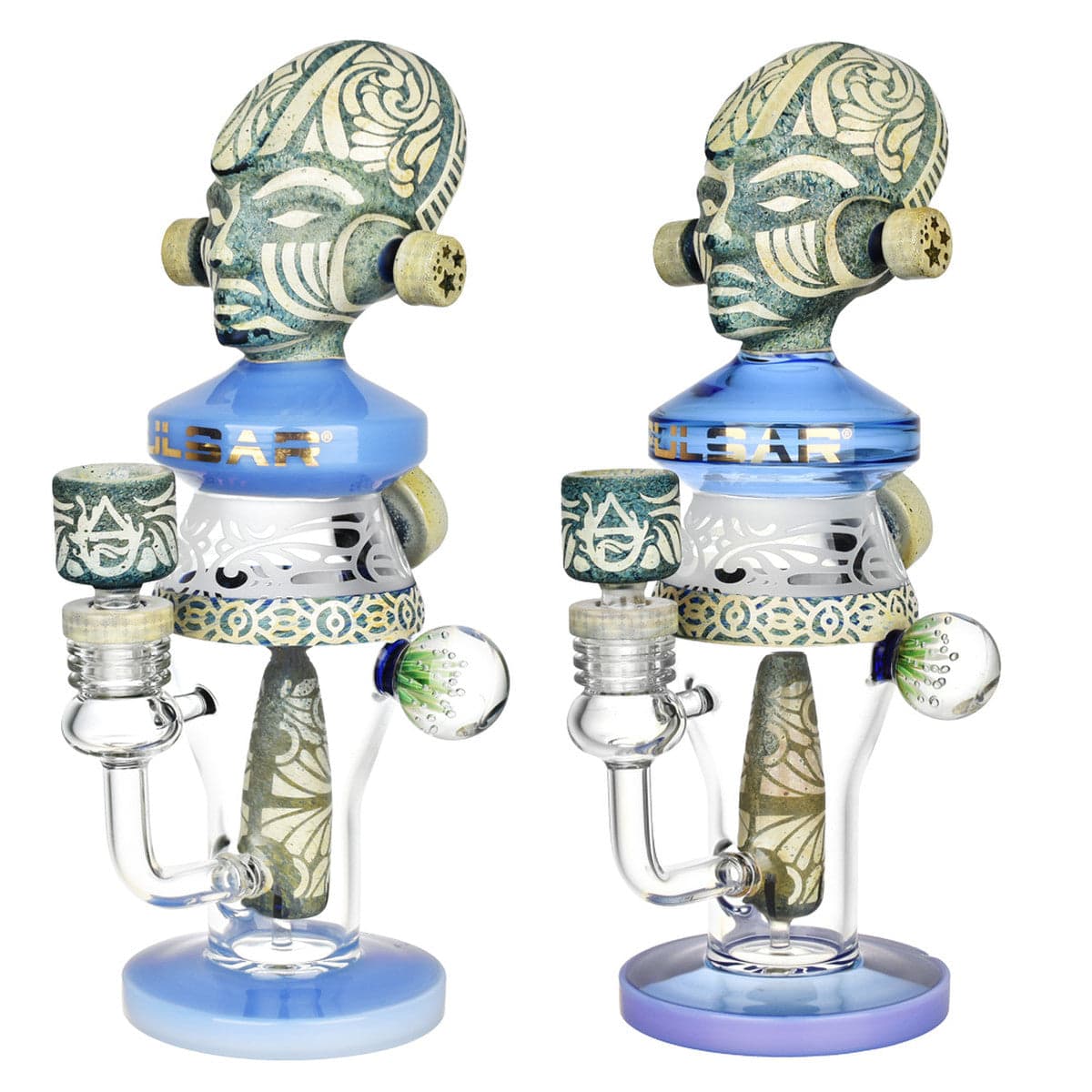 Pulsar Hieroglyph Series High Priestess Water Pipe - 11"/14mm F/Colors Vary - Discreet Smoker