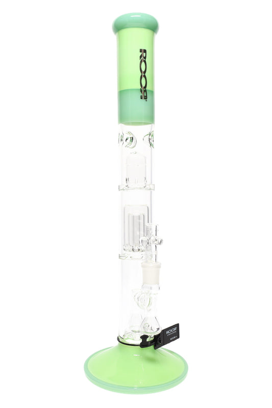 ROOR Tech Stemless Straight Tube Bong – Multi Percs – 18″ – 5 mm - Discreet Smoker