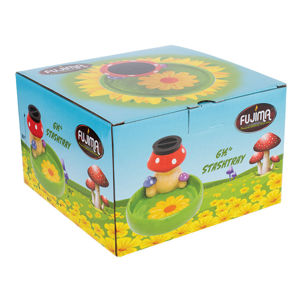 Fujima Mushroom & Flowers StashTray - 5.75" - Discreet Smoker
