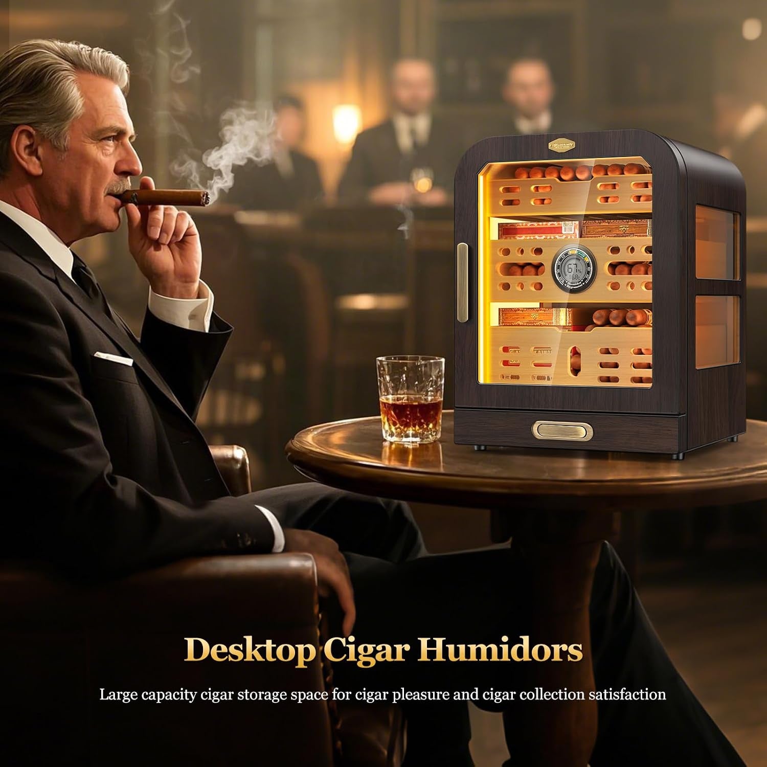 Cigar Cabinet & Cigar Box Lighter Set
