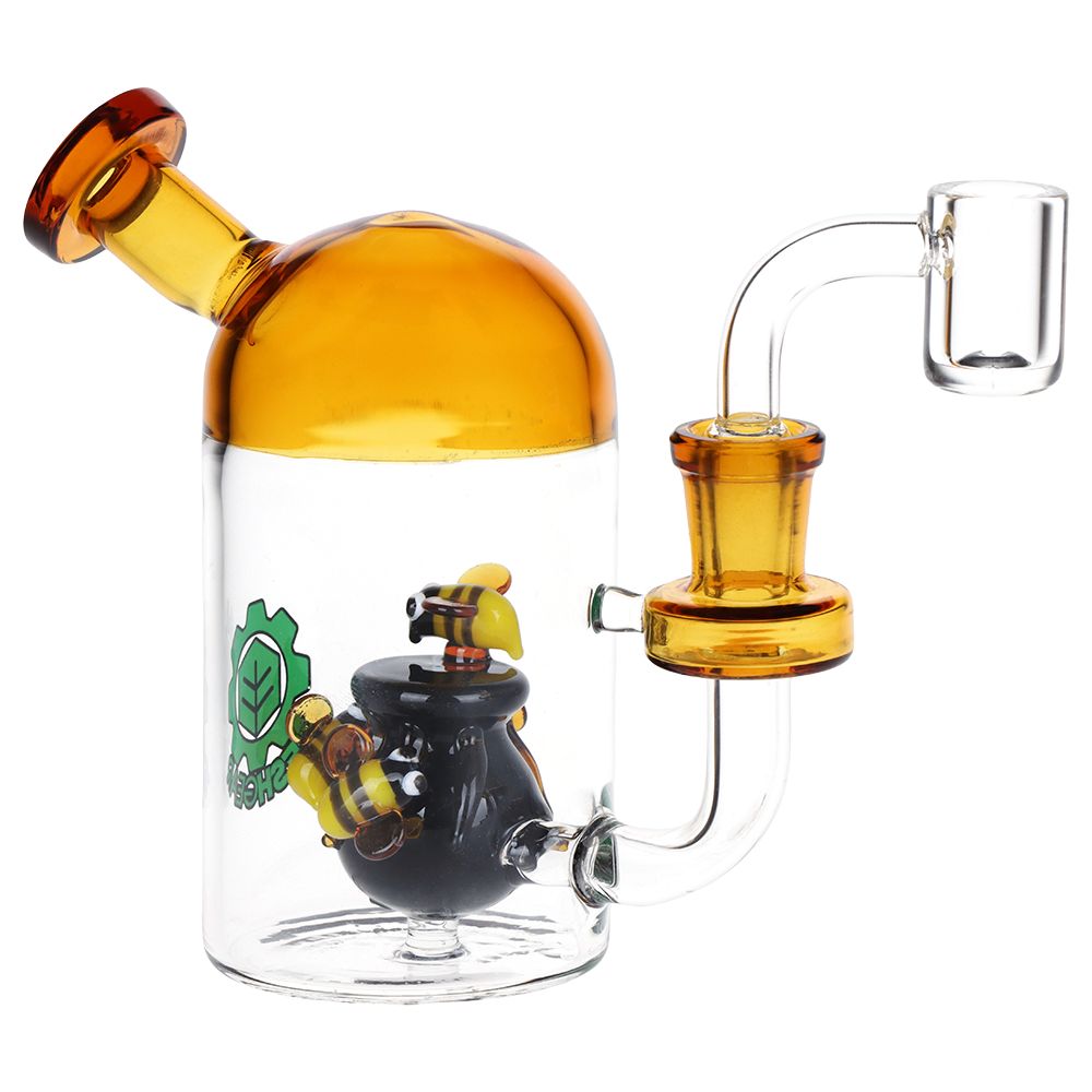 SeshGear Buzzin' Around the Honey Pot Glass Dab Rig - 5" / 14mm F - Discreet Smoker
