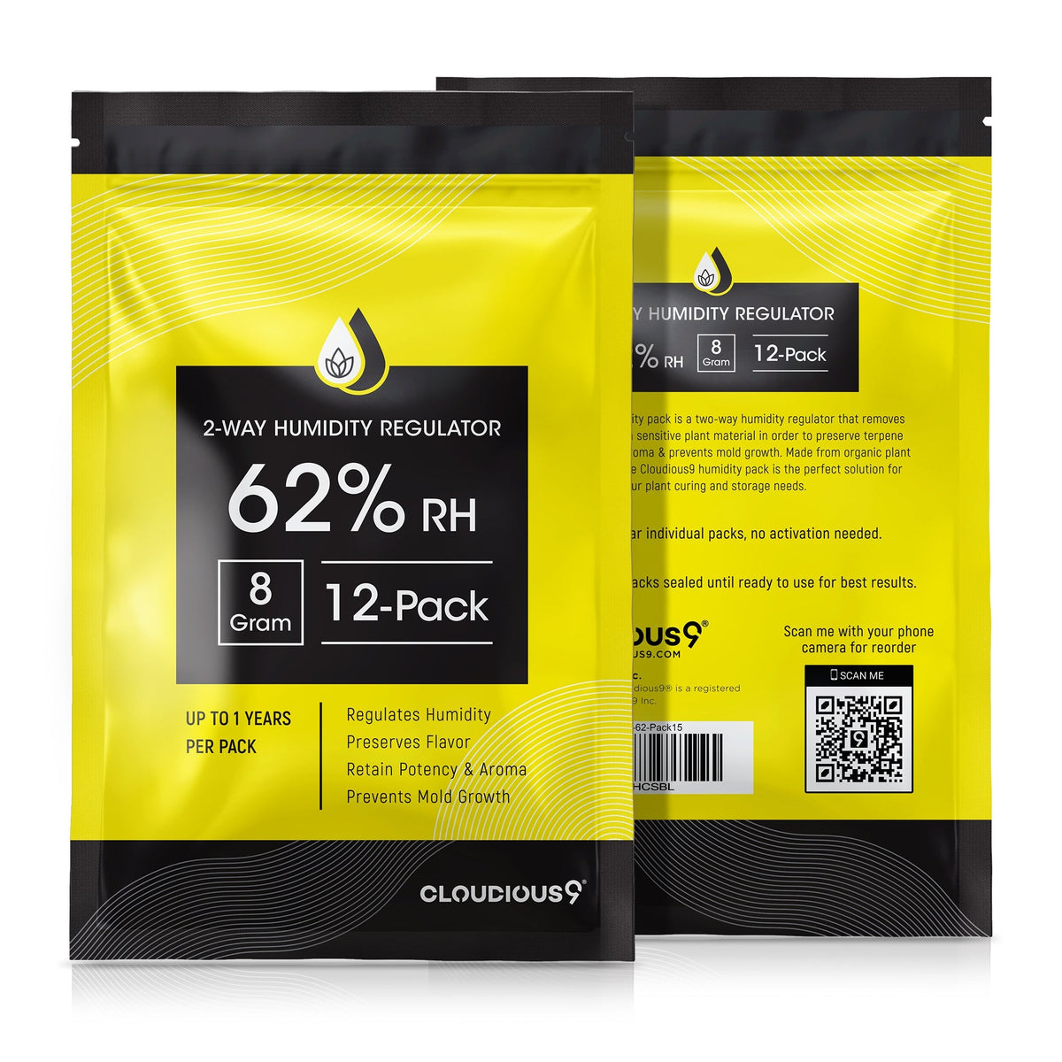 62% 2-Way Humidity Pack Regulator - 12 Count - Discreet Smoker