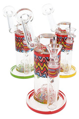 Reverse Stemless Sidecar Glass Bong “Wavelength” – Showerhead Perc – 7″ - Discreet Smoker