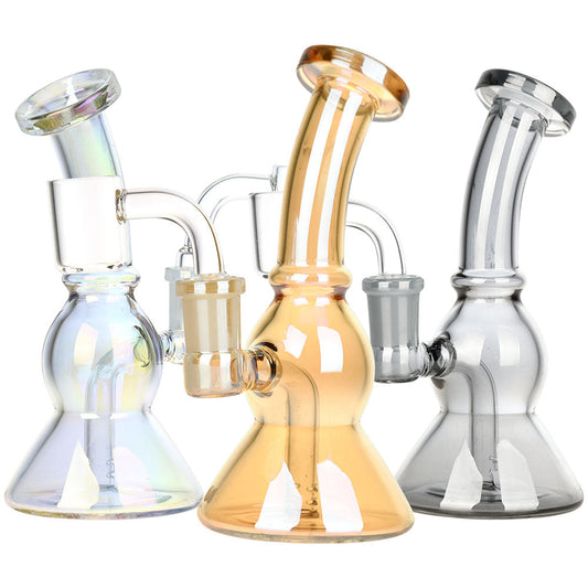 Ease Your Mind Mini Glass Dab Rig - 5.75" / 14mm F / Colors Vary - Discreet Smoker