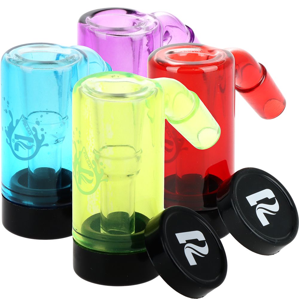 Pulsar Neon Brights Glass Oil Reclaimer | 2.75" | 14mm | Assorted Colors | 4ct Bundle - Discreet Smoker