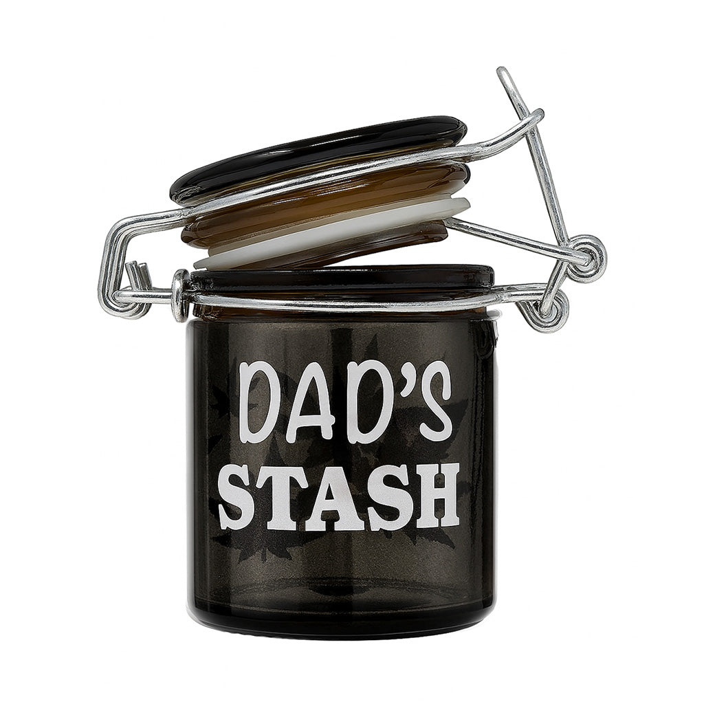 AIRTIGHT GLASS DAD'S STASH STORAGE JAR - Discreet Smoker
