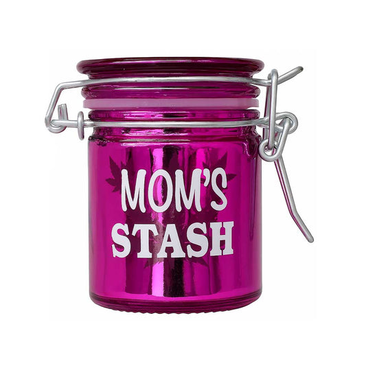 AIRTIGHT GLASS MOM'S STASH STORAGE JAR - Discreet Smoker