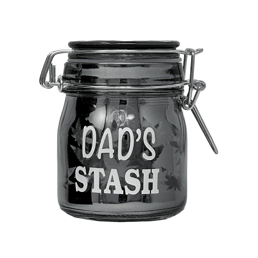 AIRTIGHT GLASS DAD'S STASH STORAGE JAR - Discreet Smoker