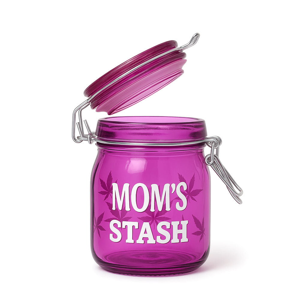AIRTIGHT GLASS MOM'S STASH STORAGE JAR - Discreet Smoker