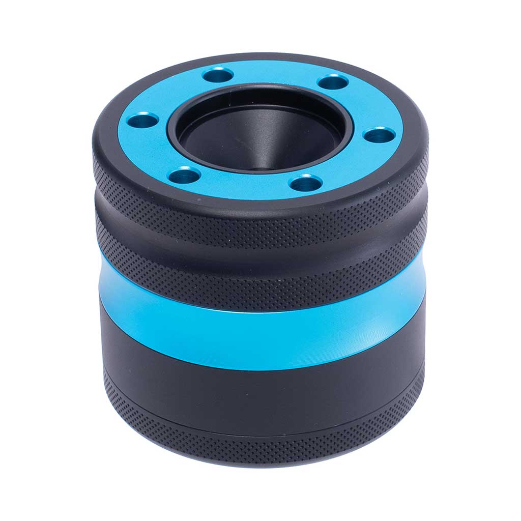 ALUMINIUM GRINDER W/ CONE HOLDER & FUNNEL - Discreet Smoker