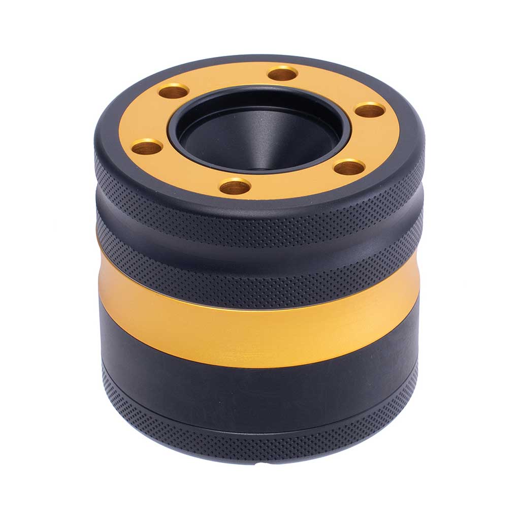 ALUMINIUM GRINDER W/ CONE HOLDER & FUNNEL - Discreet Smoker
