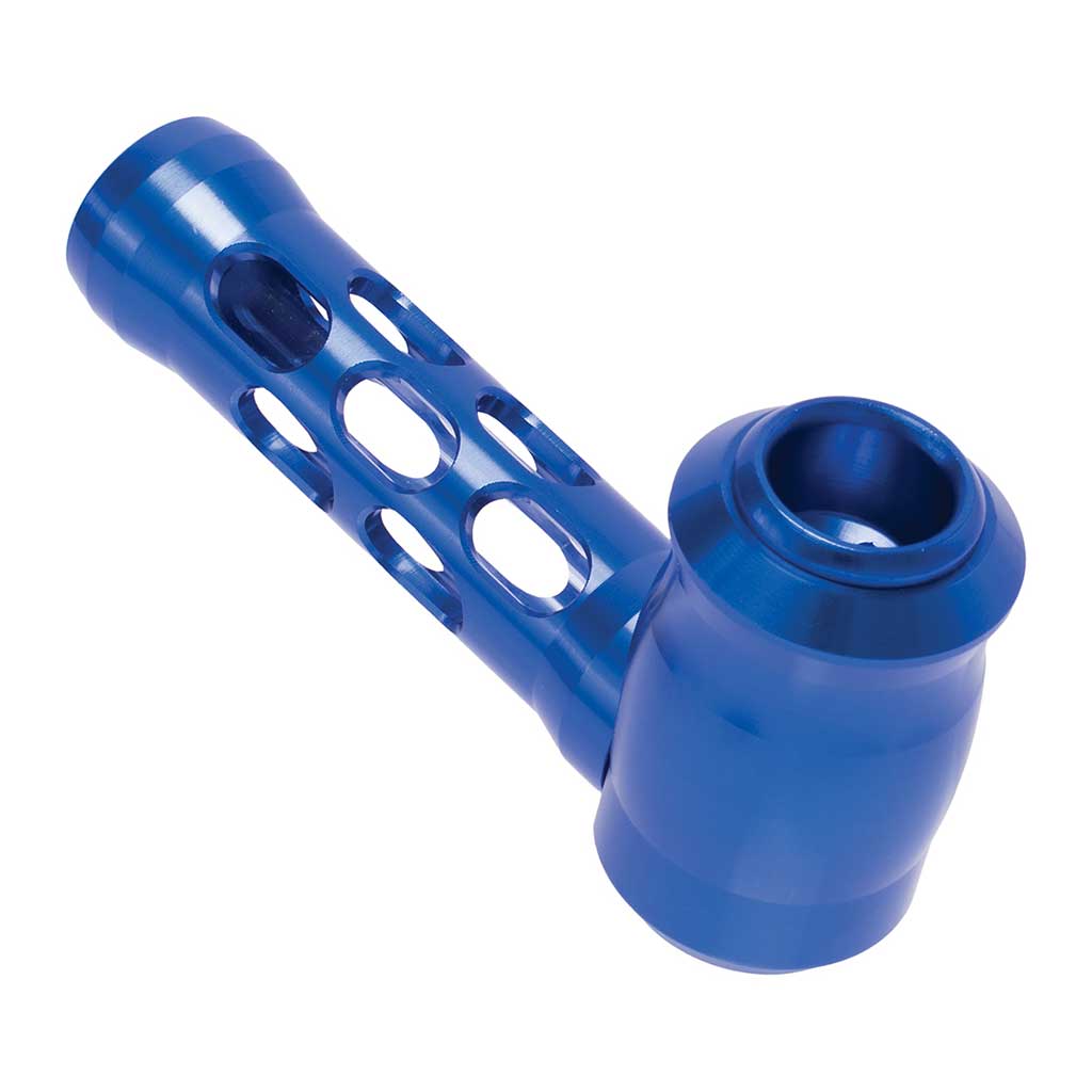 ALUMINUM GLASS PERFORATED HAND PIPE - Discreet Smoker