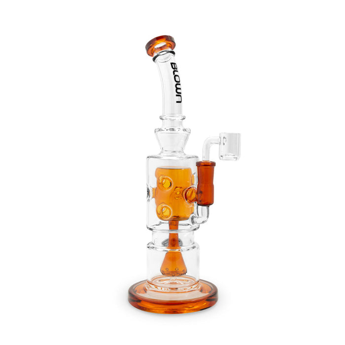 BLOWN Glass Goods ALPHA 12in Rig w/ Drip Perc Fab Egg Mid, Amber