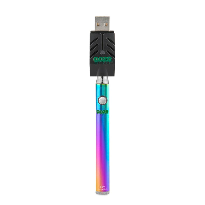 Ooze Slim Twist 510 Thread 320 mAh CBD Vape Pen Battery + USB Charger, Rainbow
