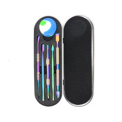 Honeybee Herb Anodized Dab Tool Set with Silicone Container & Tin – Rainbow