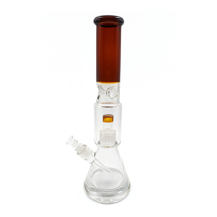 ARCTIC CYCLONE BEAKER BONG WITH MATRIX PERC & ICE PINCH, Amber