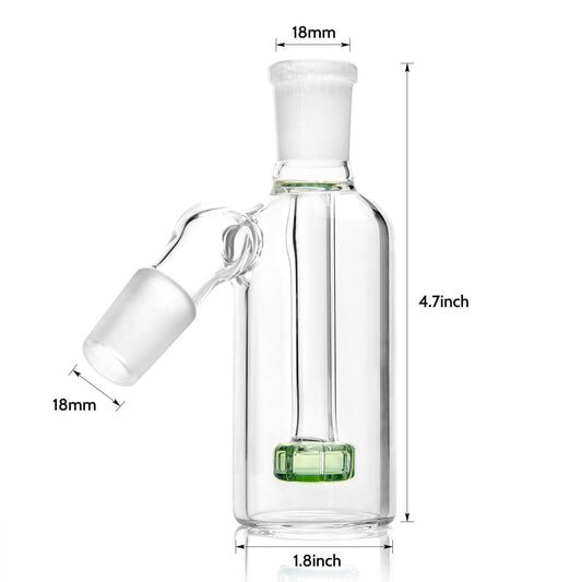 18mm Ash Catcher 45 Degree Green - Discreet Smoker