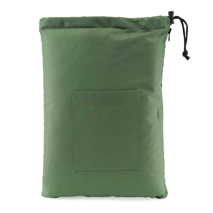 Glass Pillow Storage Pouch with Zipper and Drawstring – 16" Wide, Green