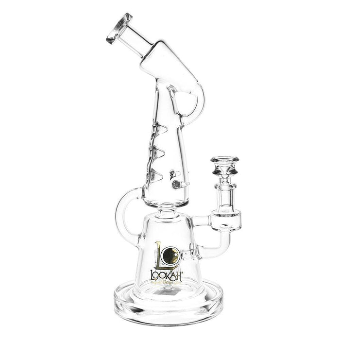 Lookah Glass Wave Recycler Water Pipe | 12.25" | 14mm F, Clear