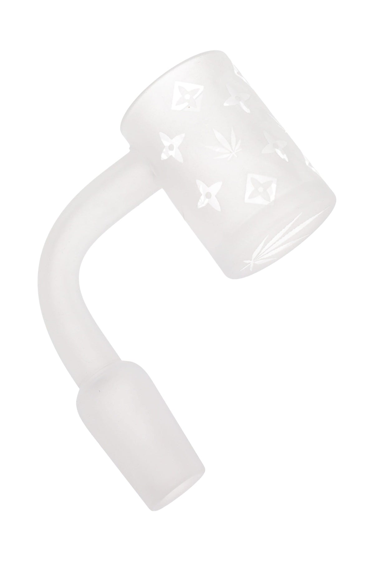 Quartz 14.5 mm Male 90° Frosted Flat-Top Banger – Etched Designs - Discreet Smoker